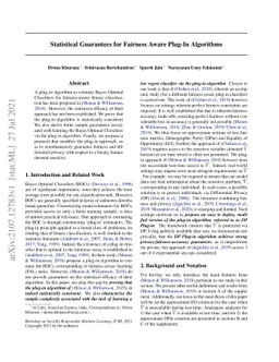Statistical Guarantees for Fairness Aware Plug-In Algorithms