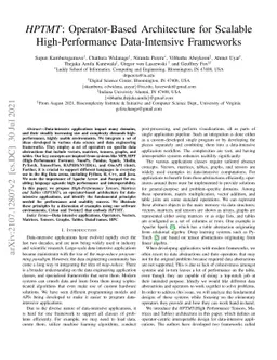 HPTMT: Operator-Based Architecture for Scalable High-Performance
  Data-Intensive Frameworks