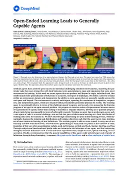 Open-Ended Learning Leads to Generally Capable Agents