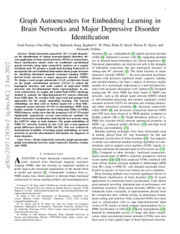 Graph Autoencoders for Embedding Learning in Brain Networks and Major
  Depressive Disorder Identification