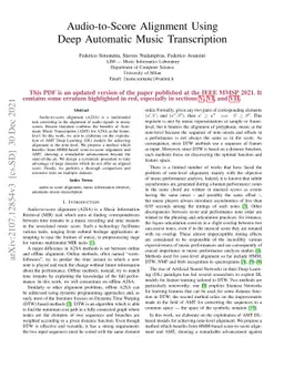 Audio-to-Score Alignment Using Deep Automatic Music Transcription