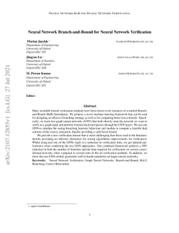Neural Network Branch-and-Bound for Neural Network Verification