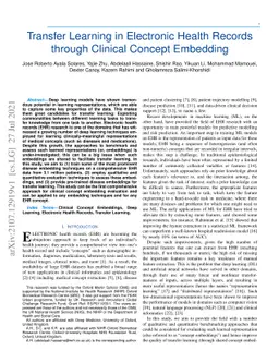 Transfer Learning in Electronic Health Records through Clinical Concept
  Embedding
