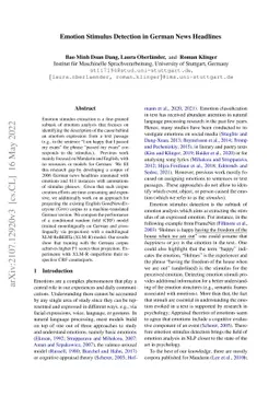Emotion Stimulus Detection in German News Headlines