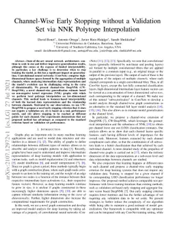 Channel-Wise Early Stopping without a Validation Set via NNK Polytope
  Interpolation