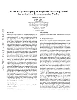 A Case Study on Sampling Strategies for Evaluating Neural Sequential
  Item Recommendation Models