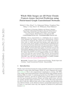 Whole Slide Images are 2D Point Clouds: Context-Aware Survival
  Prediction using Patch-based Graph Convolutional Networks