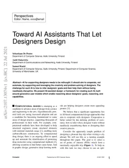 Toward AI Assistants That Let Designers Design