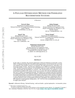 A Payload Optimization Method for Federated Recommender Systems
