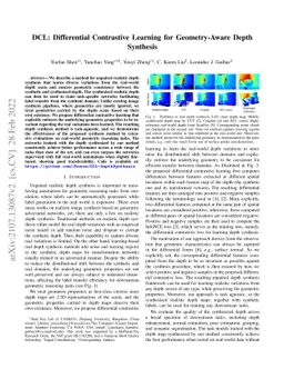 DCL: Differential Contrastive Learning for Geometry-Aware Depth
  Synthesis
