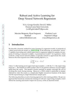 Robust and Active Learning for Deep Neural Network Regression