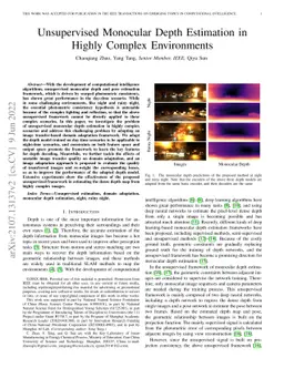 Unsupervised Monocular Depth Estimation in Highly Complex Environments