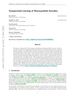 Unsupervised Learning of Neurosymbolic Encoders