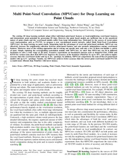 Multi Point-Voxel Convolution (MPVConv) for Deep Learning on Point
  Clouds