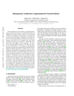 Homogeneous Architecture Augmentation for Neural Predictor