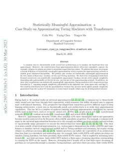 Statistically Meaningful Approximation: a Case Study on Approximating
  Turing Machines with Transformers