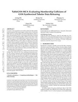 TableGAN-MCA: Evaluating Membership Collisions of GAN-Synthesized
  Tabular Data Releasing