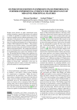 On Perceived Emotion in Expressive Piano Performance: Further
  Experimental Evidence for the Relevance of Mid-level Perceptual Features