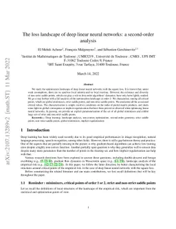 The loss landscape of deep linear neural networks: a second-order
  analysis
