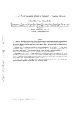 $(1+ε)$-Approximate Shortest Paths in Dynamic Streams