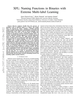 XFL: Naming Functions in Binaries with Extreme Multi-label Learning