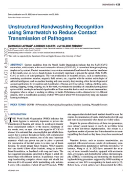 Unstructured Handwashing Recognition using Smartwatch to Reduce Contact
  Transmission of Pathogens