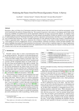 Predicting the Future from First Person (Egocentric) Vision: A Survey