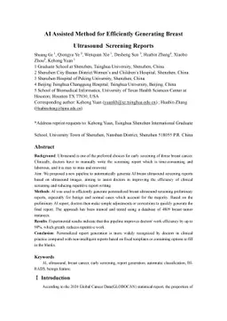 AI assisted method for efficiently generating breast ultrasound
  screening reports