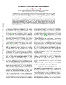 Self-learning Emulators and Eigenvector Continuation