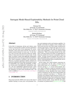 Surrogate Model-Based Explainability Methods for Point Cloud NNs