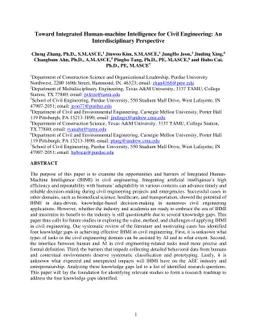 Toward Integrated Human-machine Intelligence for Civil Engineering: An
  Interdisciplinary Perspective