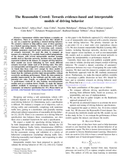 The Reasonable Crowd: Towards evidence-based and interpretable models of
  driving behavior