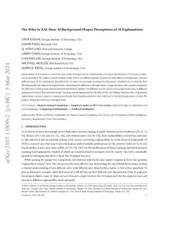 The Who in XAI: How AI Background Shapes Perceptions of AI Explanations