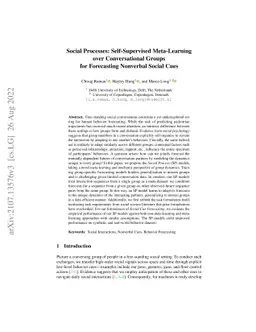 Social Processes: Self-Supervised Meta-Learning over Conversational
  Groups for Forecasting Nonverbal Social Cues