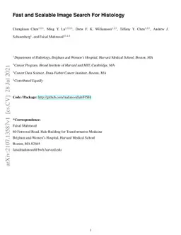 Fast and Scalable Image Search For Histology