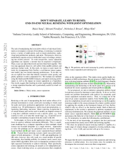 Don't Separate, Learn to Remix: End-to-End Neural Remixing with Joint
  Optimization