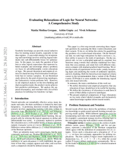 Evaluating Relaxations of Logic for Neural Networks: A Comprehensive
  Study