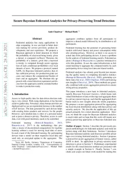 Secure Bayesian Federated Analytics for Privacy-Preserving Trend
  Detection