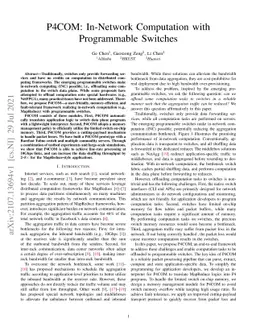 P4COM: In-Network Computation with Programmable Switches