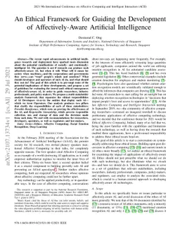 An Ethical Framework for Guiding the Development of Affectively-Aware
  Artificial Intelligence