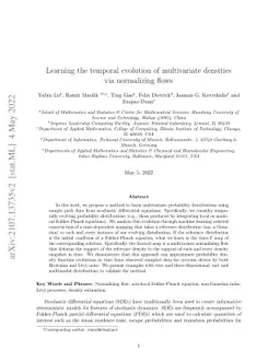 Learning the temporal evolution of multivariate densities via
  normalizing flows