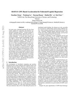HAFLO: GPU-Based Acceleration for Federated Logistic Regression