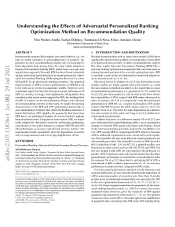 Understanding the Effects of Adversarial Personalized Ranking
  Optimization Method on Recommendation Quality