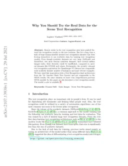 Why You Should Try the Real Data for the Scene Text Recognition