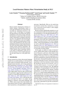 Local Structure Matters Most: Perturbation Study in NLU