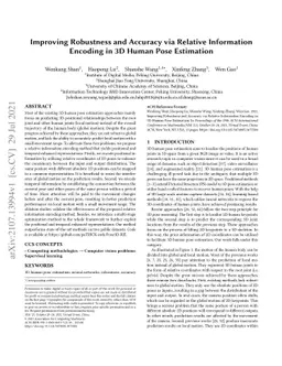 Improving Robustness and Accuracy via Relative Information Encoding in
  3D Human Pose Estimation