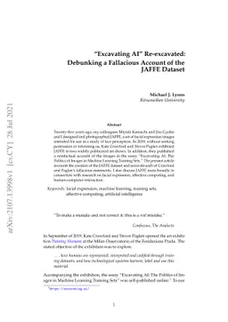 "Excavating AI" Re-excavated: Debunking a Fallacious Account of the
  JAFFE Dataset