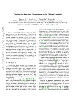 Transductive Few-Shot Classification on the Oblique Manifold