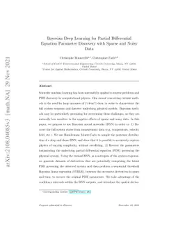 Bayesian Deep Learning for Partial Differential Equation Parameter
  Discovery with Sparse and Noisy Data