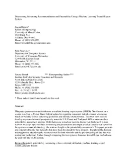 Determining Sentencing Recommendations and Patentability Using a Machine
  Learning Trained Expert System